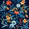 Wildflowers Floral Blue