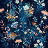Wildflowers Floral Blue