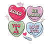 Candy Hearts Retro Valentine's Day