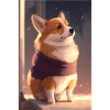 walijski Corgi Anime Manga Cartoon Cute Kawaii