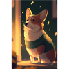 Walisisk Corgi Anime Manga Tegneserie Sød Kawaii