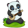 Panda Musician Guitar Music