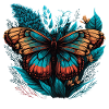 Butterfly Among the Plants