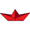 Paper ship red