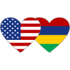 USA Mauritius Flag Heart