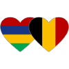 Mauritius Belgium Flag Heart