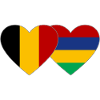 Belgium Mauritius Flag Heart