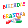 Birthday boy Grandpa building blocks