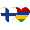 Finland Mauritius Flag Heart