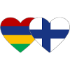 Mauritius Finland Flag Heart