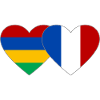 Mauritius France Flag Heart