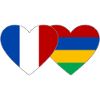 France Mauritius Flag Heart