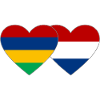 Mauritius Holland Flag Heart