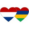 Holland Mauritius Flag Heart