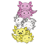 twink Flag Pride LGBTQ cute axolotl pile