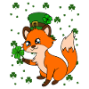 Mignon trèfle renard Saint-Patrick