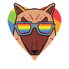 Rainbow - dog with glasses