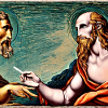 Apostle smoking a cigarette
