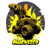 Monstertruck mit Alien-Greifarm mit Explosion