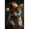 Cat with cowboy hat