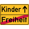 Freiheit - Kinder - Ortsschild