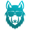 Wolf with sunglasses