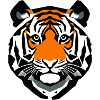 Geometrischer Tiger Neon-Orange