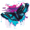 Retrofuturist Beauty of Butterfly