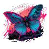 Retrofuturistic Beauty of Butterfly