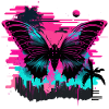 Dreamy Vaporwave Butterfly