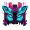Pretty Synthwave Butterfly