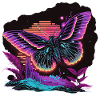 Glowing Vaporwave Butterfly