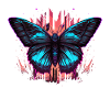 Vaporwave Butterfly Illustration