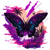 Butterfly Nature Vaporwave