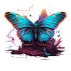 Bright Vaporwave Butterfly