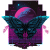 Buttterfly at Vaporwave Night
