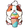 Kleiner Hamster mit buntem Eis