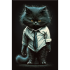 Chat en chemise professionnelle