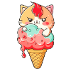 Süßer Katzen-Eiscreme-Print