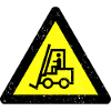Warning sign forklift driver
