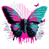 Painted Butterfly Vaporwave