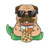 Geschenk - cooler mops mit sonnenbrille