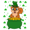 Squirrel Clover St. Patrick's Day