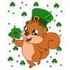 Squirrel Clover St. Patrick's Day