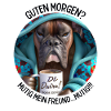MORGENMUFFEL - HUND MIT KAFFEE