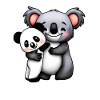 simpatico orso koala e orso panda squeeze e