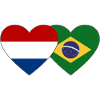Holland Brazil Flag Heart