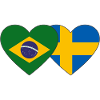 Brazil Sweden Flag Heart