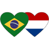 Brazil Holland Flag Heart