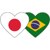 Japan Brazil Flag Heart